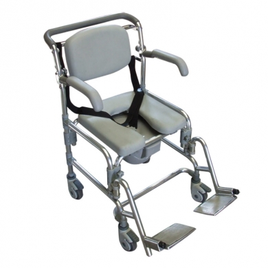 Shower and commode chair with casters Shower and commode chair with casters